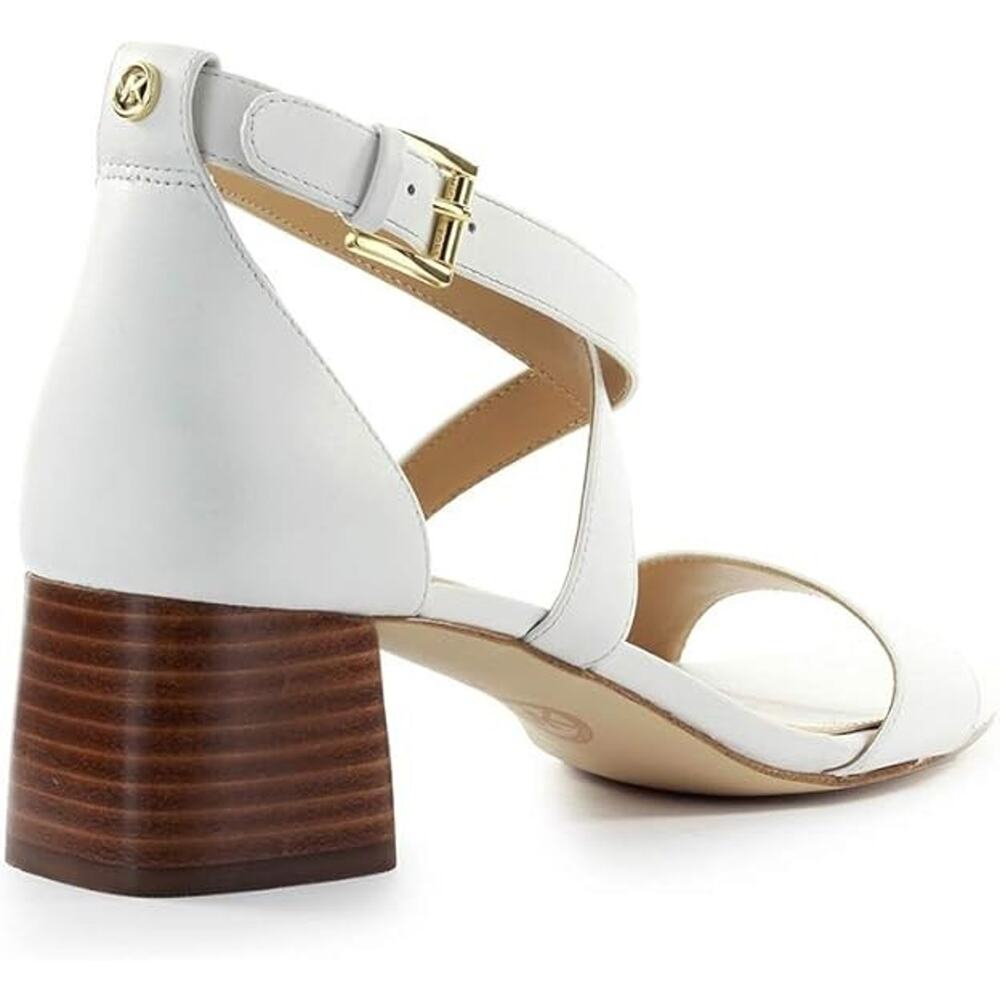 Women's Shoes Michael Kors Diane Mid Block Heel Sandals Optic White Size 7.5 M - Picture 4 of 6
